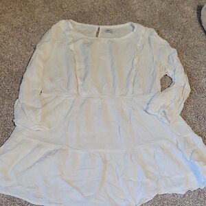 White 3/4 Sleeve Maternity Blouse